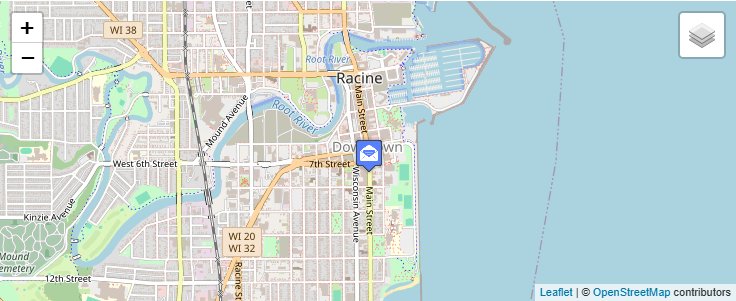 Map of ZIP Code 53401 in Racine, WI — click to open interactive map