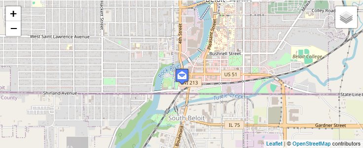 Map of ZIP Code 53512 in Beloit, WI — click to open interactive map