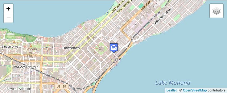 Map of ZIP Code 53702 in Madison, WI — click to open interactive map