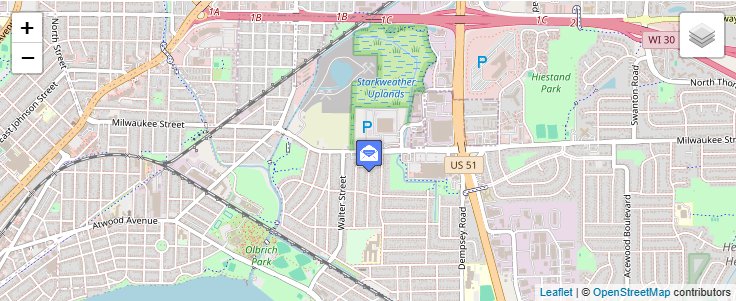 Map of ZIP Code 53793 in Madison, WI — click to open interactive map