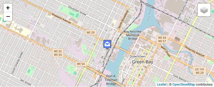 Map of ZIP Code 54306 in Green Bay, WI — click to open interactive map