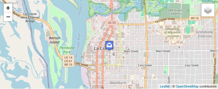 Map of ZIP Code 54602 in La Crosse, WI — click to open interactive map