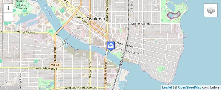 Map of ZIP Code 54903 in Oshkosh, WI — click to open interactive map