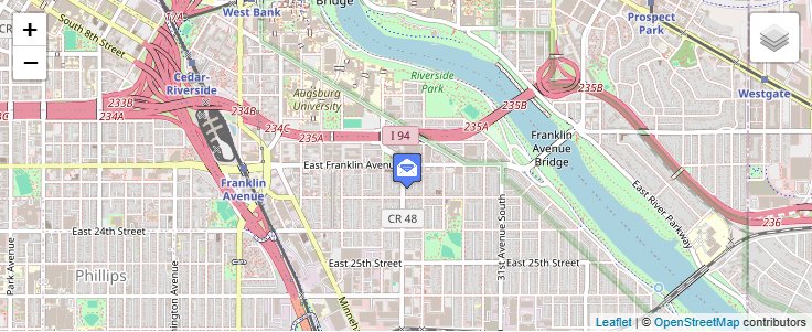 Map of ZIP Code 55485 in Minneapolis, MN — click to open interactive map