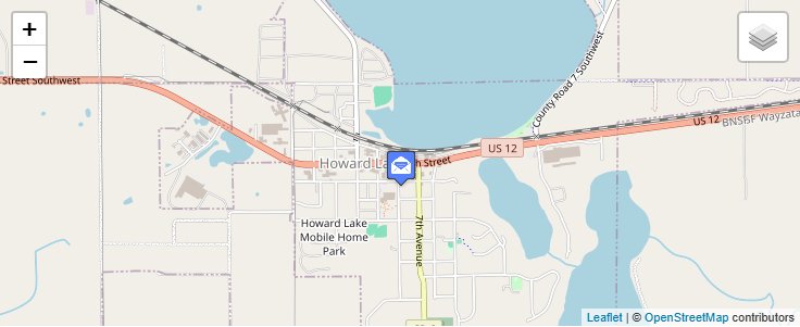 Map of ZIP Code 55575 in Howard Lake, MN — click to open interactive map