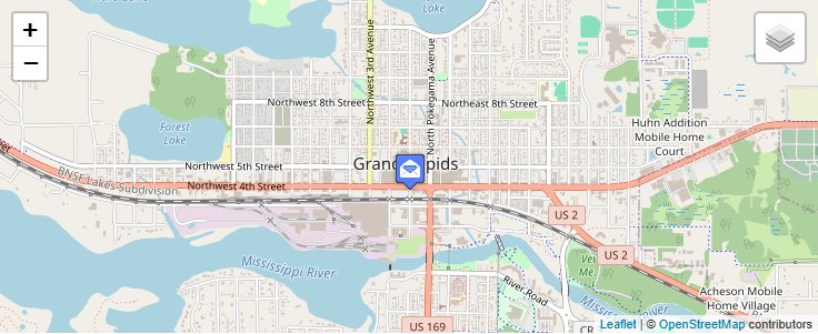 Map of ZIP Code 55730 in Grand Rapids, MN — click to open interactive map