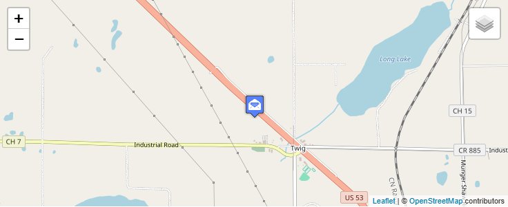 Map of ZIP Code 55791 in Twig, MN — click to open interactive map