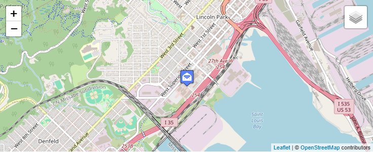 Map of ZIP Code 55816 in Duluth, MN — click to open interactive map