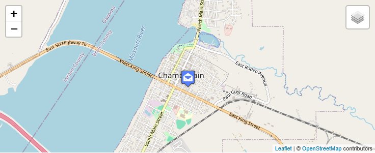 Map of ZIP Code 57326 in Chamberlain, SD — click to open interactive map