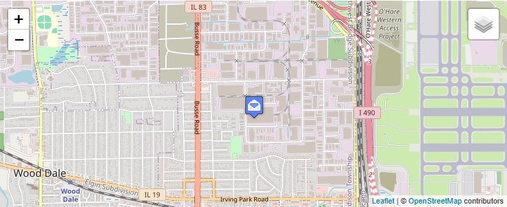 Map of ZIP Code 60105 in Bensenville, IL — click to open interactive map