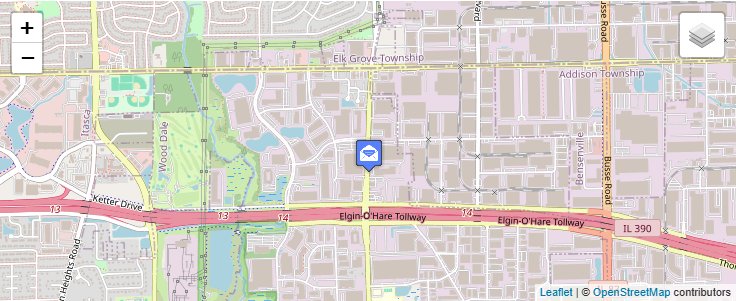 Map of ZIP Code 60399 in Wood Dale, IL — click to open interactive map
