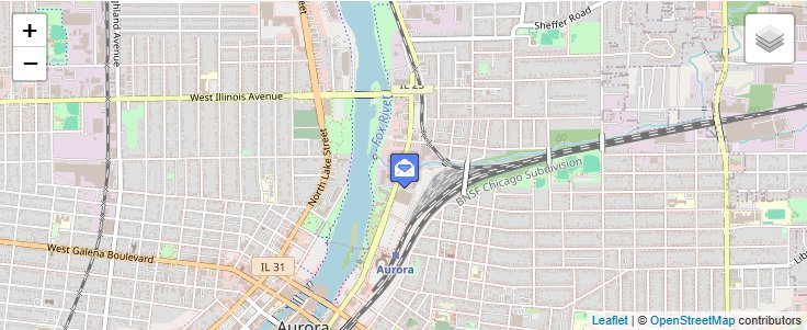 Map of ZIP Code 60568 in Aurora, IL — click to open interactive map