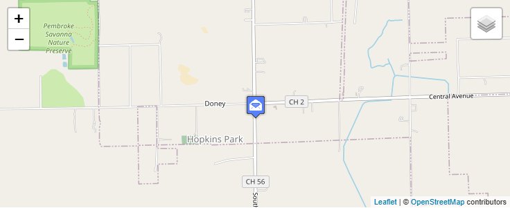 Map of ZIP Code 60944 in Hopkins Park, IL — click to open interactive map