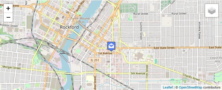 Map of ZIP Code 61110 in Rockford, IL — click to open interactive map