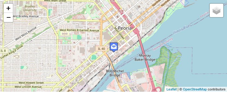 Map of ZIP Code 61634 in Peoria, IL — click to open interactive map