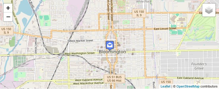 Map of ZIP Code 61702 in Bloomington, IL — click to open interactive map
