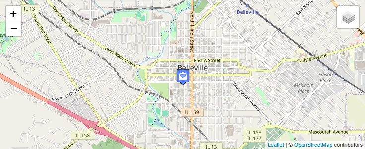 Map of ZIP Code 62222 in Belleville, IL — click to open interactive map