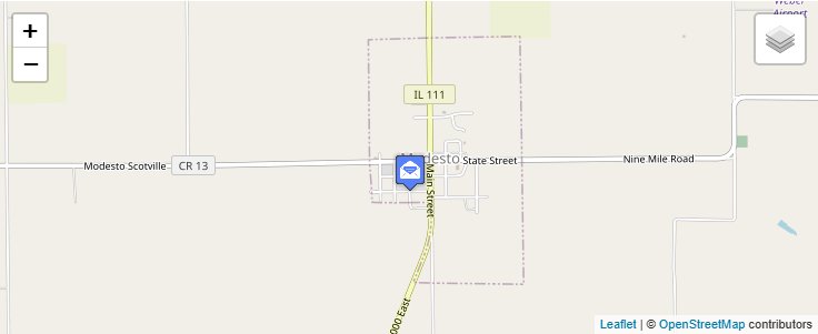 Map of ZIP Code 62683 in Scottville, IL — click to open interactive map
