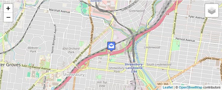 Map of ZIP Code 63171 in Saint Louis, MO — click to open interactive map