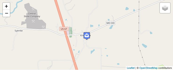 Map of ZIP Code 63651 in Knob Lick, MO — click to open interactive map