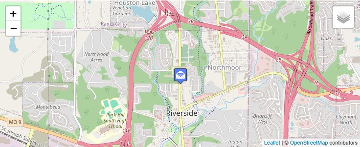 Map of ZIP Code 64168 in Kansas City, MO — click to open interactive map