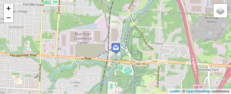 Map of ZIP Code 64170 in Kansas City, MO — click to open interactive map