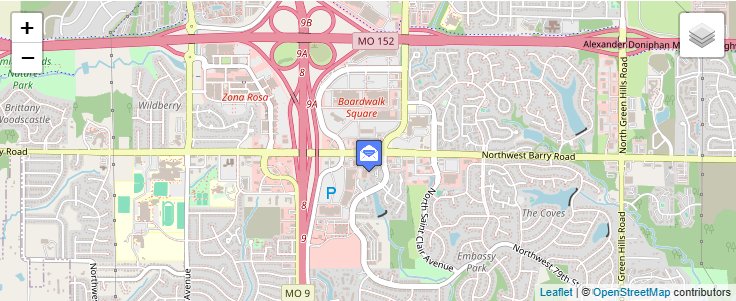 Map of ZIP Code 64190 in Kansas City, MO — click to open interactive map