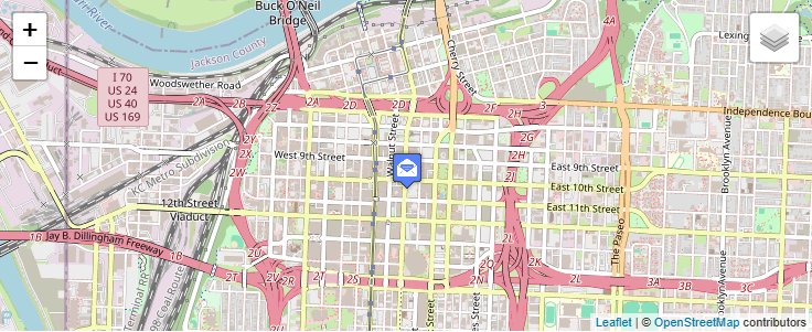 Map of ZIP Code 64198 in Kansas City, MO — click to open interactive map