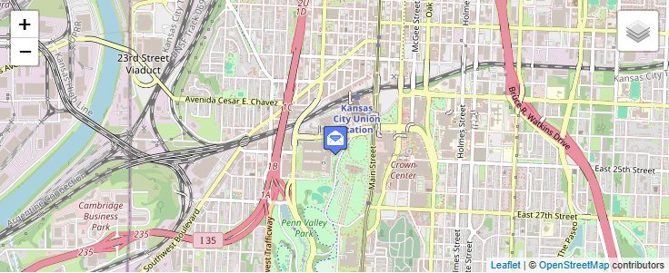 Map of ZIP Code 64999 in Kansas City, MO — click to open interactive map