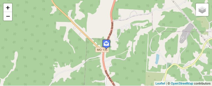 Map of ZIP Code 65038 in Laurie, MO — click to open interactive map