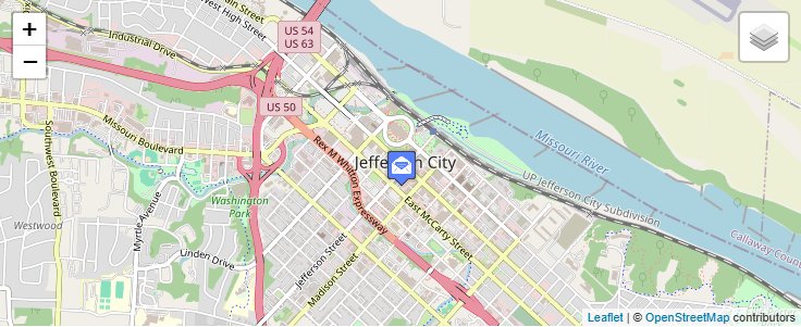 Map of ZIP Code 65102 in Jefferson City, MO — click to open interactive map