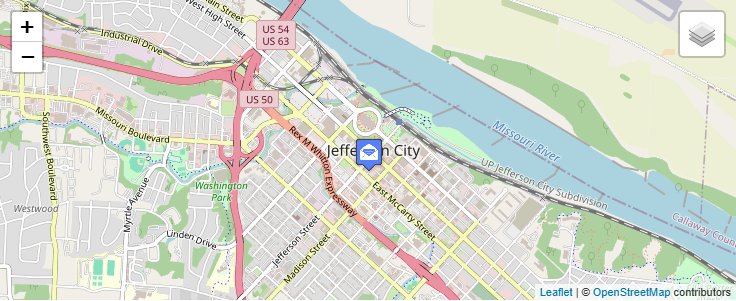 Map of ZIP Code 65107 in Jefferson City, MO — click to open interactive map