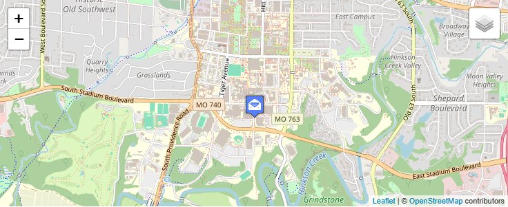Map of ZIP Code 65212 in Columbia, MO — click to open interactive map