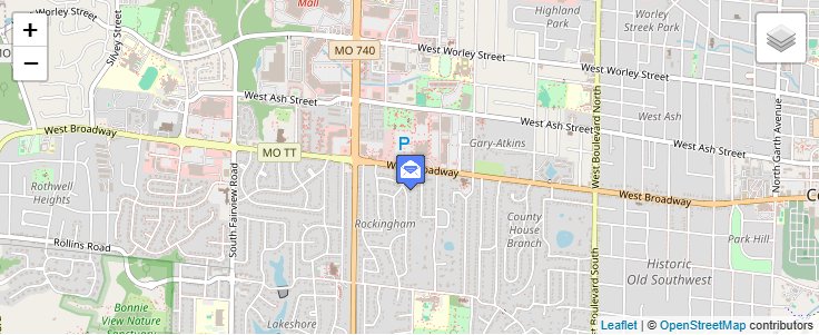 Map of ZIP Code 65218 in Columbia, MO — click to open interactive map