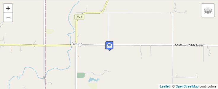 Map of ZIP Code 66420 in Dover, KS — click to open interactive map