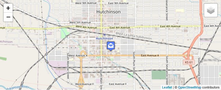 Map of ZIP Code 67504 in Hutchinson, KS — click to open interactive map