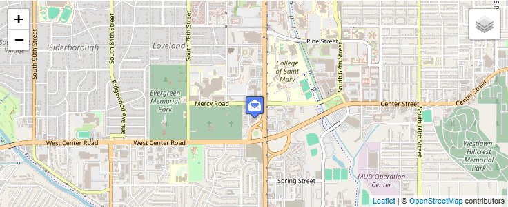 Map of ZIP Code 68180 in Omaha, NE — click to open interactive map