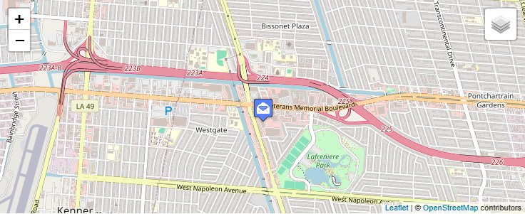 Map of ZIP Code 70033 in Metairie, LA — click to open interactive map
