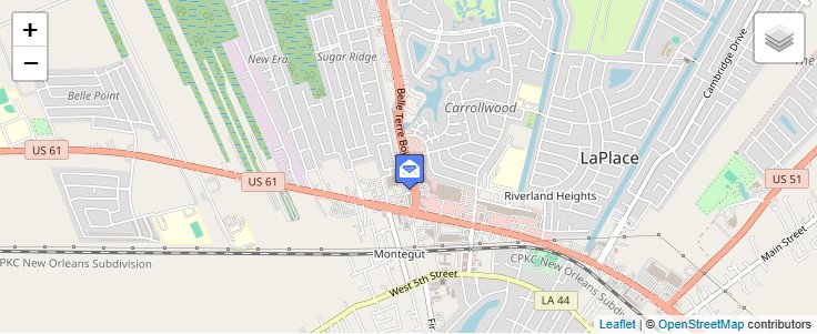 Map of ZIP Code 70069 in LaPlace, LA — click to open interactive map