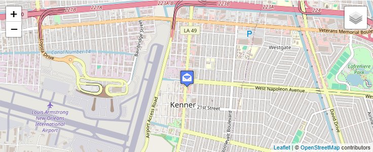 Map of ZIP Code 70097 in Kenner, LA — click to open interactive map