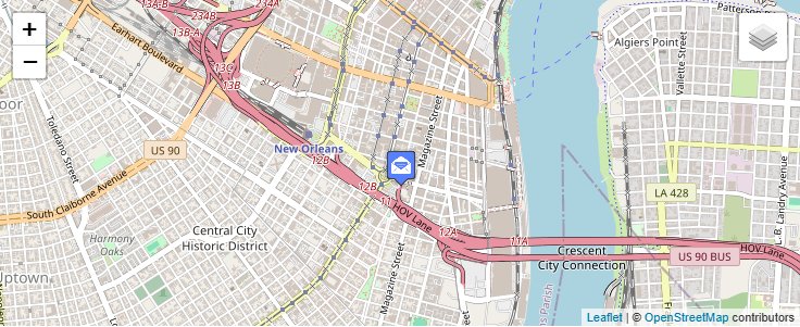 Map of ZIP Code 70165 in New Orleans, LA — click to open interactive map