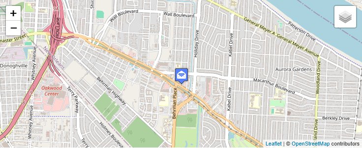 Map of ZIP Code 70174 in New Orleans, LA — click to open interactive map