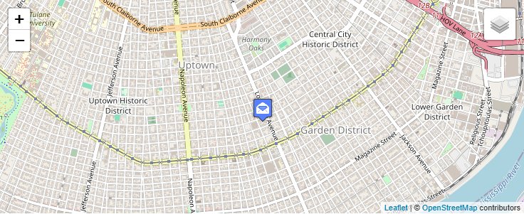 Map of ZIP Code 70175 in New Orleans, LA — click to open interactive map