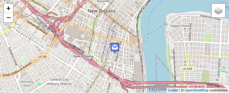 Map of ZIP Code 70190 in New Orleans, LA — click to open interactive map