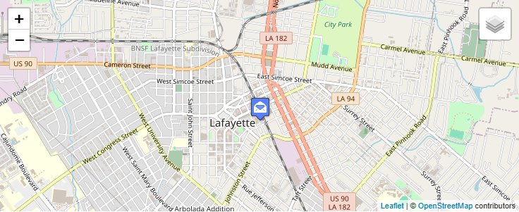 Map of ZIP Code 70502 in Lafayette, LA — click to open interactive map