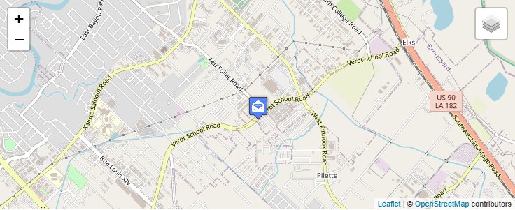 Map of ZIP Code 70598 in Lafayette, LA — click to open interactive map