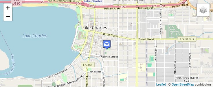 Map of ZIP Code 70602 in Lake Charles, LA — click to open interactive map