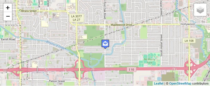 Map of ZIP Code 70664 in Sulphur, LA — click to open interactive map