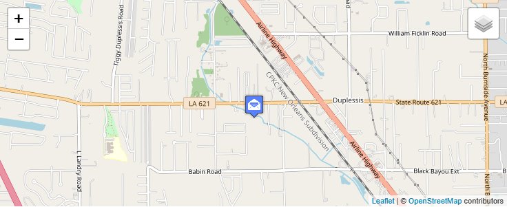 Map of ZIP Code 70728 in Duplessis, LA — click to open interactive map