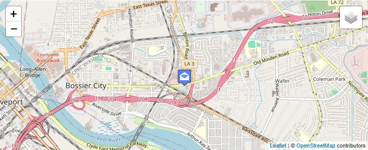 Map of ZIP Code 71171 in Bossier City, LA — click to open interactive map